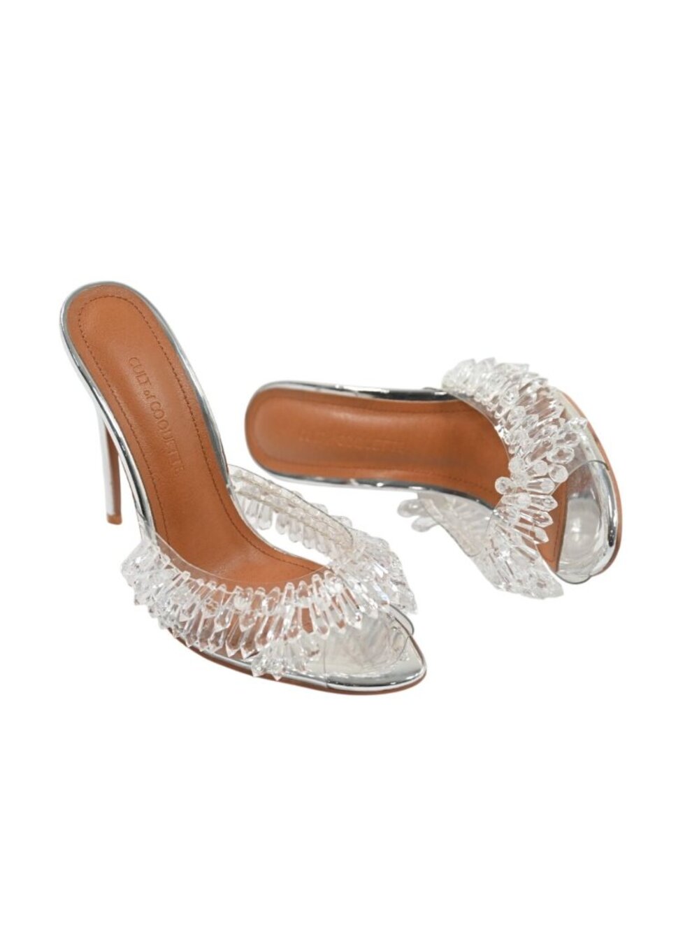 Cult of Coquette Goldie Clear Drip Chandelier Open Toe Mule in Clear